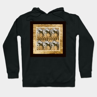 Zebra Herd Brown and Tan Hoodie